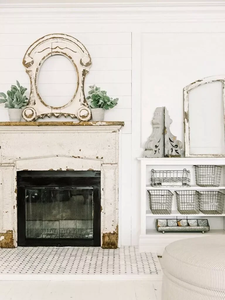 47 Stunning Shiplap Fireplace Designs That Transform Any Room From Traditional to Contemporary 26 Vintage Farmhouse Mantel