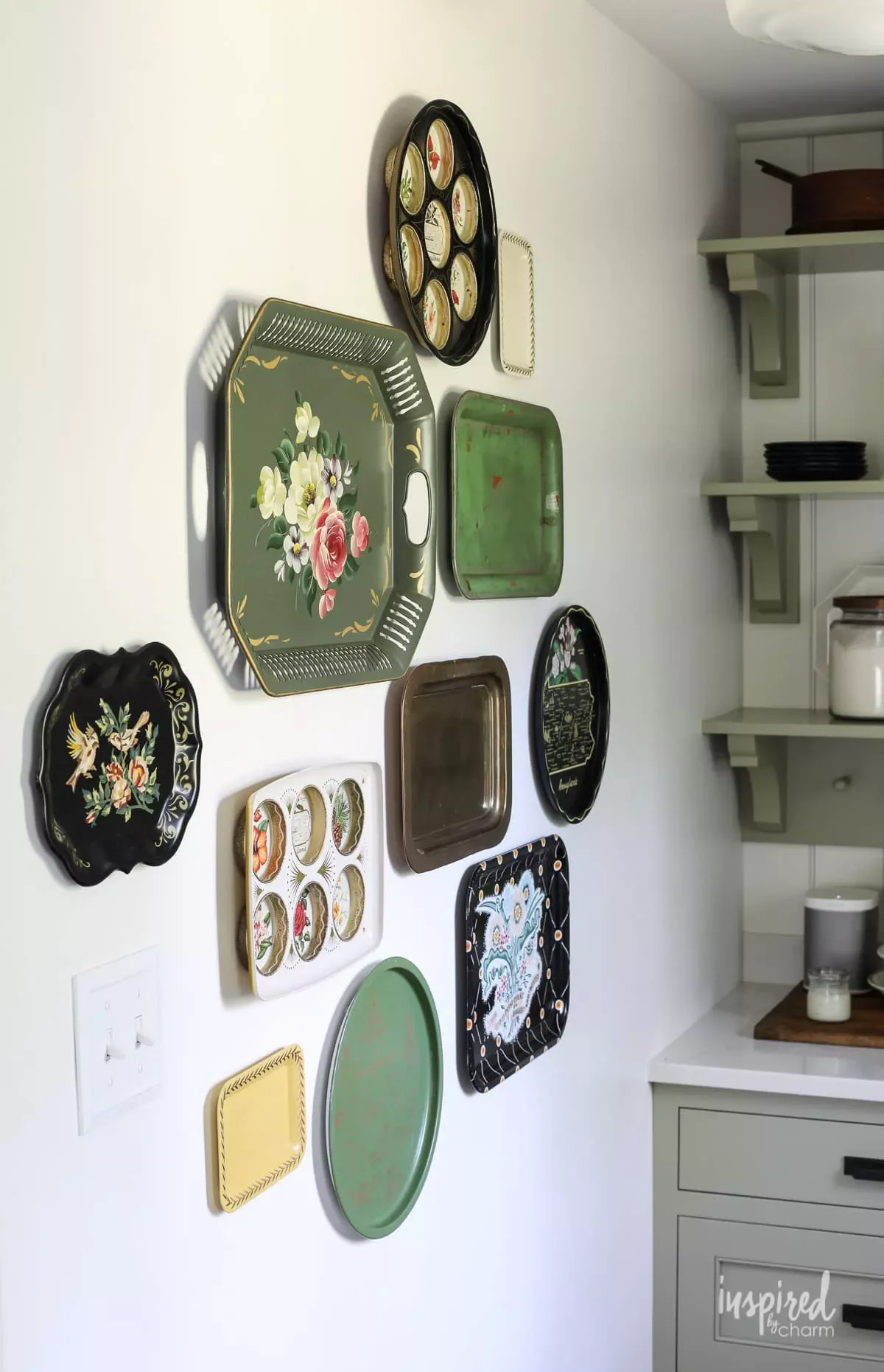 47 Fresh Spring Decorating Ideas to Welcome the New Season 20 Vintage Tray Gallery Wall
