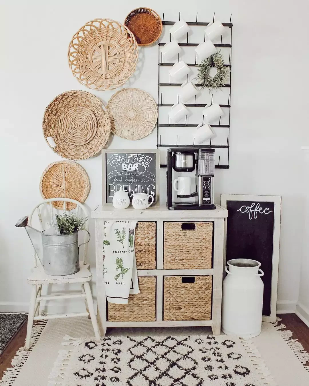 43 Stylish Coffee Bar Ideas That'll Transform Your Morning Routine Wall-Mounted Mug Rack