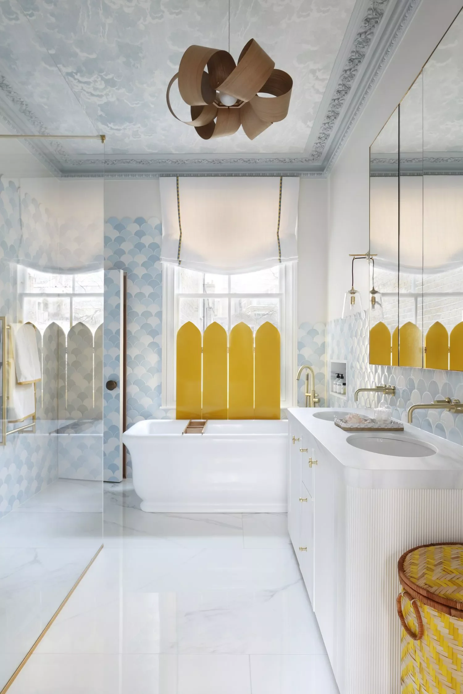 30 Bathroom Wall Decor Ideas That Refresh Your Space This Year Wallpaper the Ceiling