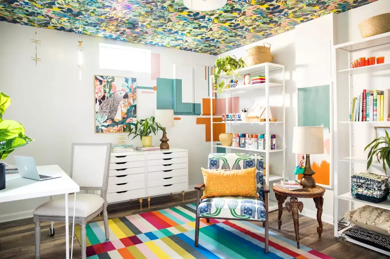 22 Creative Craft Room Ideas That Will Transform Your Space Wallpaper the Ceiling