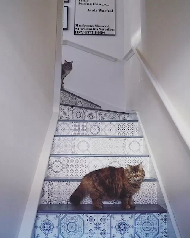 21 Creative Painted Stair Ideas That Will Transform Your Home 17 Wallpapered Stairs