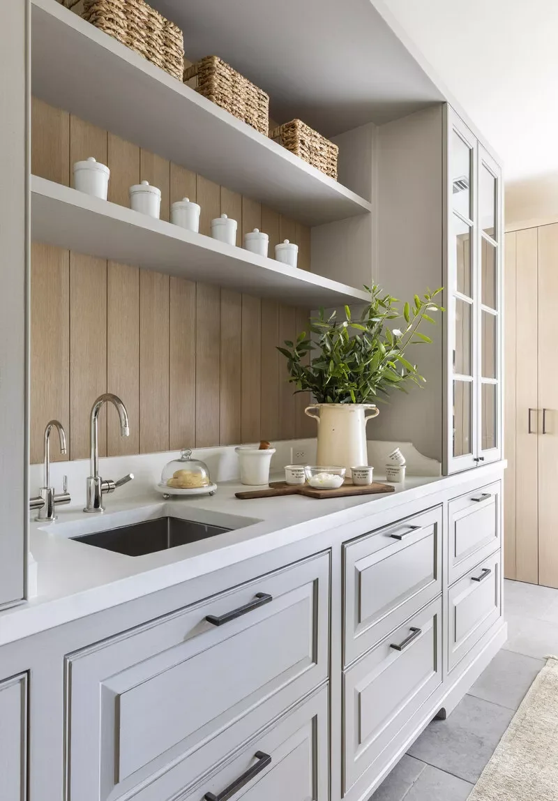 43 Butler's Pantry Ideas That Transform Your Kitchen Storage Into Stylish Function Warm Up With Wood Paneling