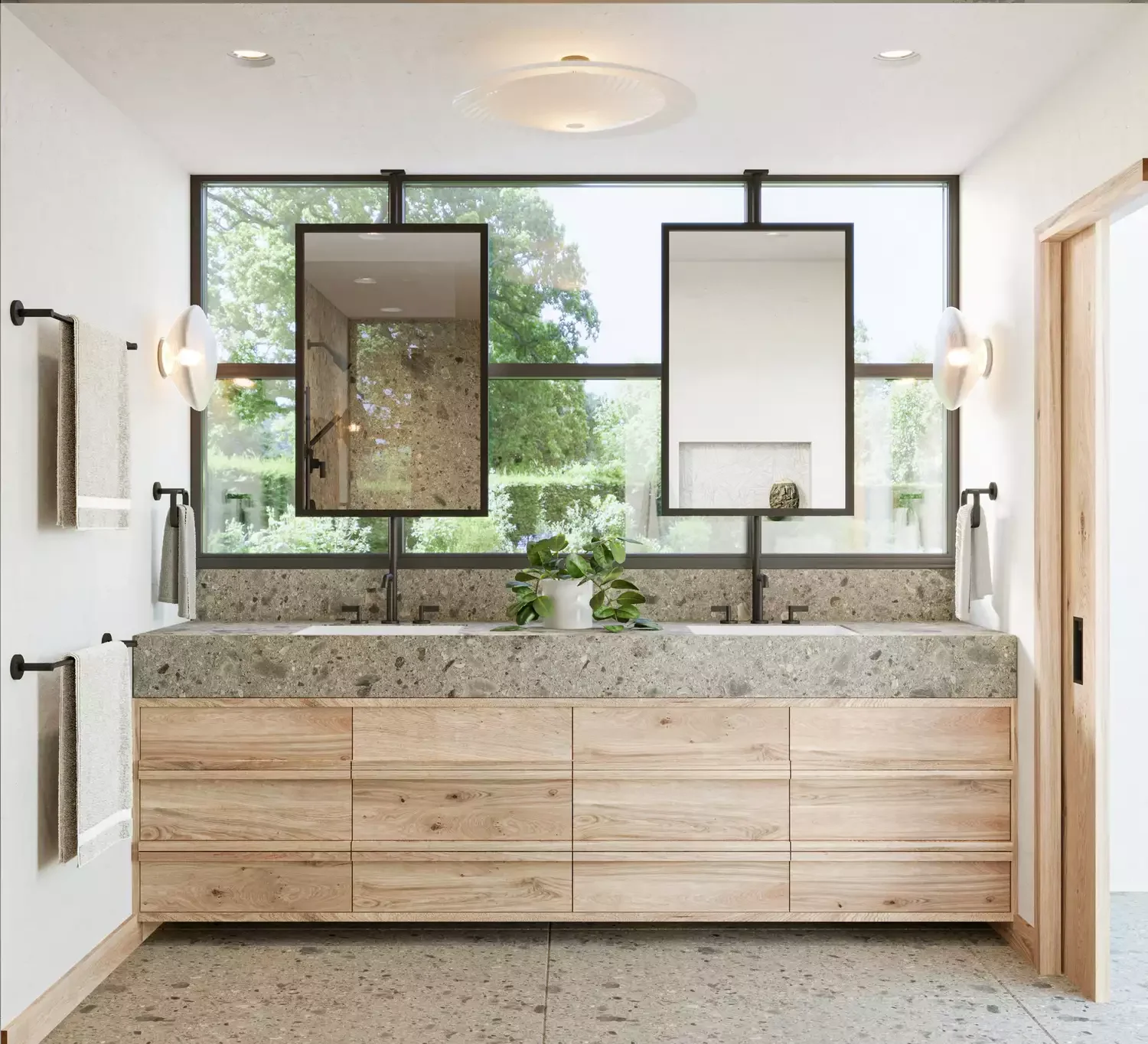 33 Japandi Bathroom Ideas for Ultimate Zen Transformation Washi Paper Ceiling Light