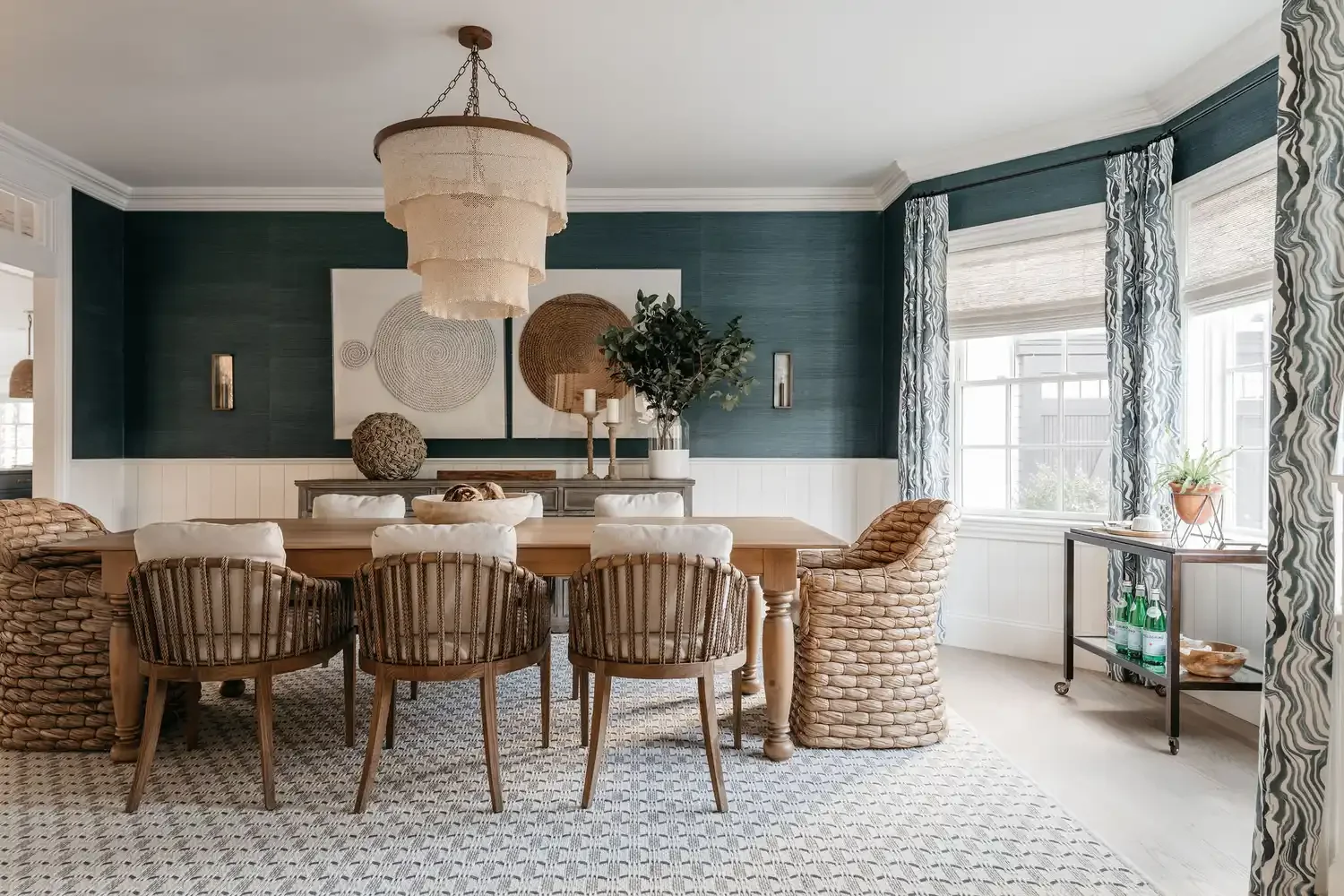 30 Stunning Dining Room Curtain Ideas That Will Transform Your Space Wavy Patterned Curtain