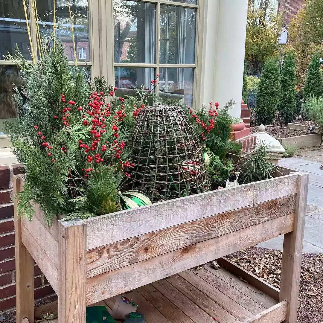 13 Stunning Winter Window Box Designs That'll Transform Your Home's Curb Appeal 3 Weathered Wood and Wicker