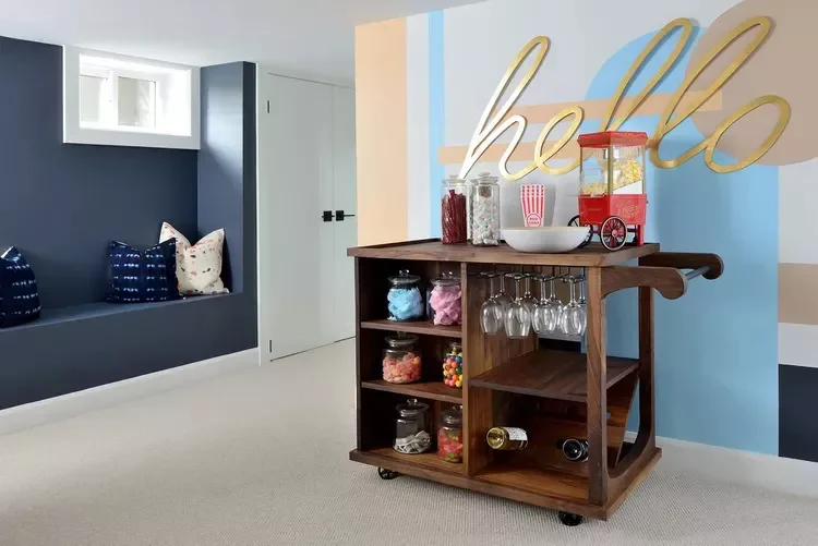 27 Stunning DIY Geometric Wall Ideas That Will Transform Your Space 21 Welcoming Snack Cart