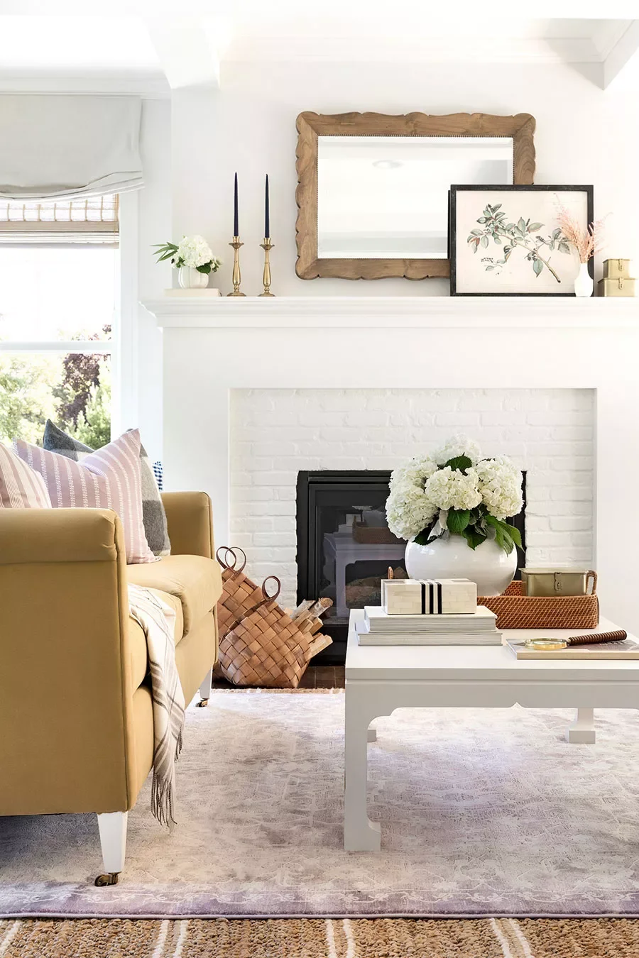 34 Stunning Painted Brick Fireplace Ideas to Transform Your Space 12 White Brick and Wood