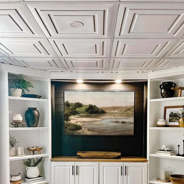 13 Basement Ceiling Ideas to Transform Your Space 7 White Ceiling Tiles