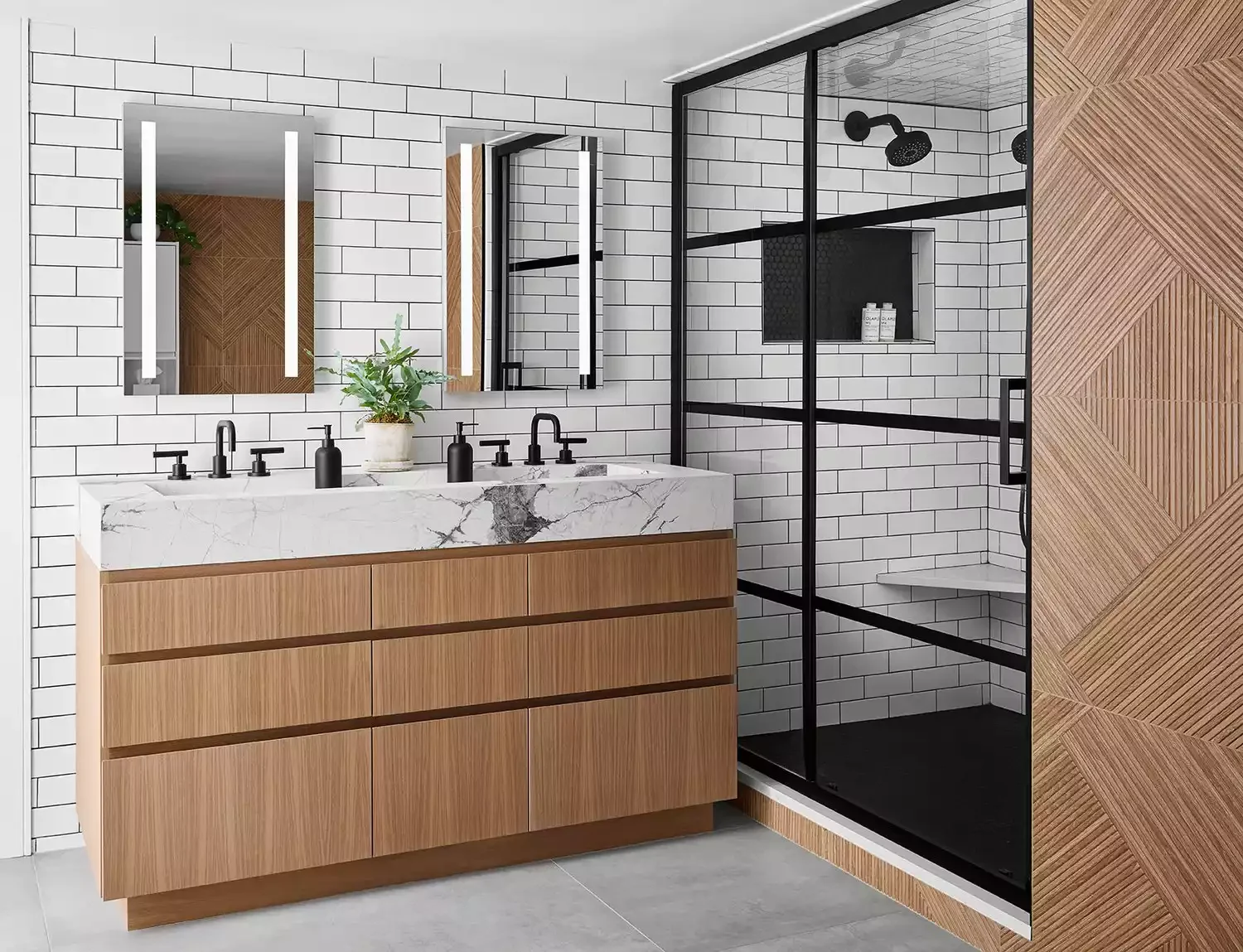 30 Stunning Walk-In Shower Tile Ideas to Transform Your Bathroom 24 White Tile With Black Grout