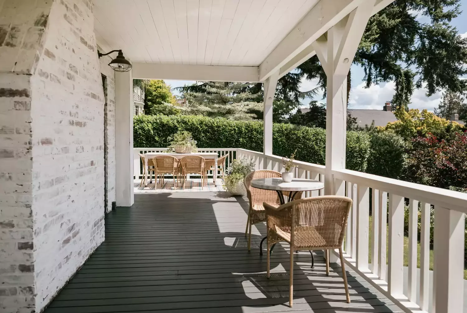 28 Stunning Porch Ceiling Designs That Will Transform Your Outdoor Space 12 White-Washed Wood Porch Roof