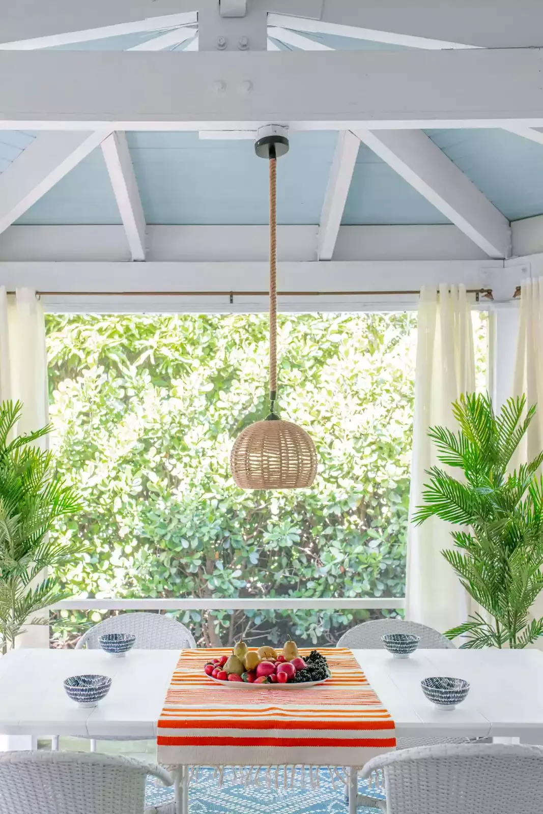 27 Stunning Porch Ceiling Designs That Will Transform Your Outdoor Space 24 White and Blue Porch Ceiling