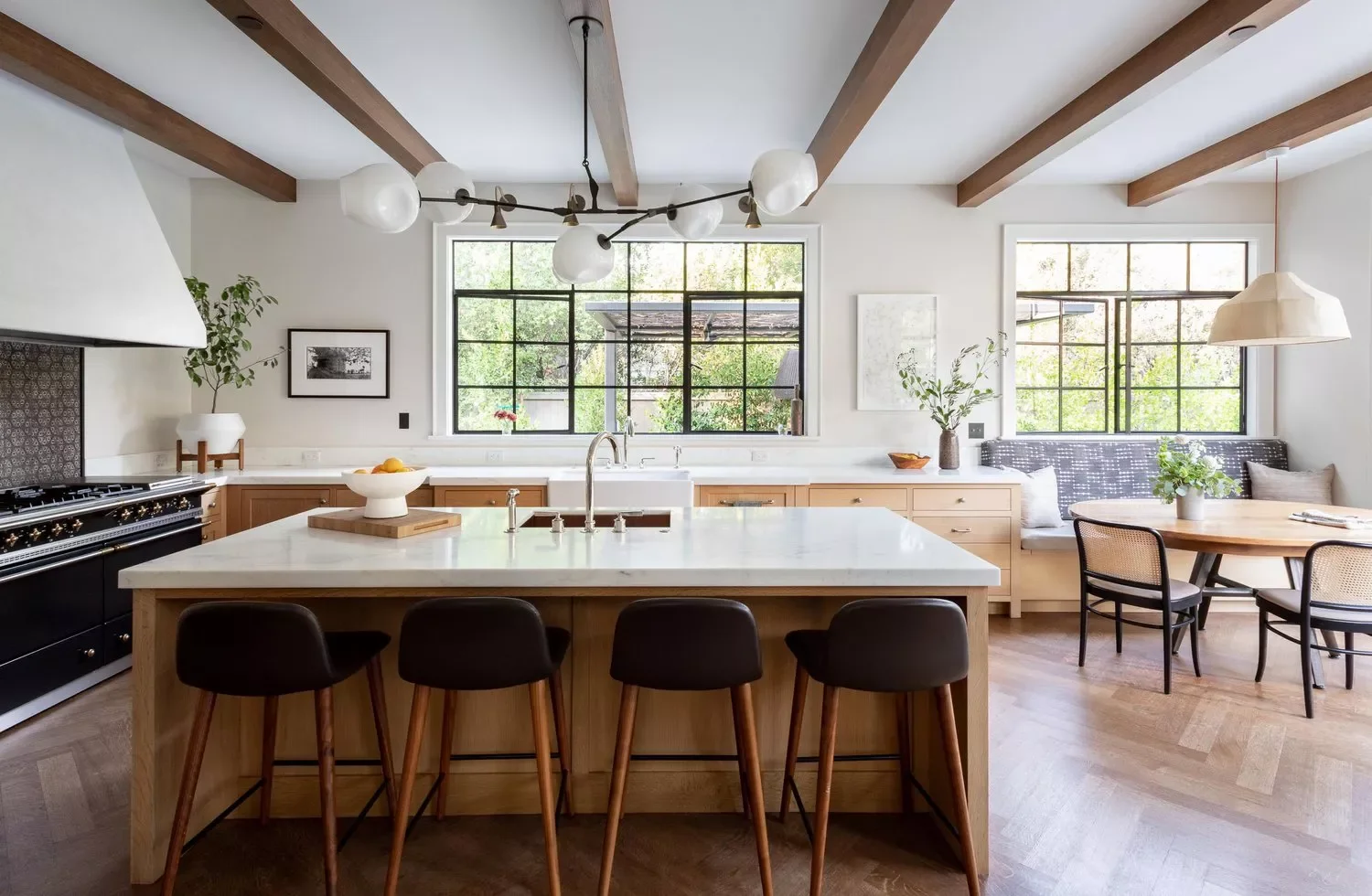 59 Timeless White Kitchen Design Ideas That Never Go Out of Style White and Warm Wood Tones