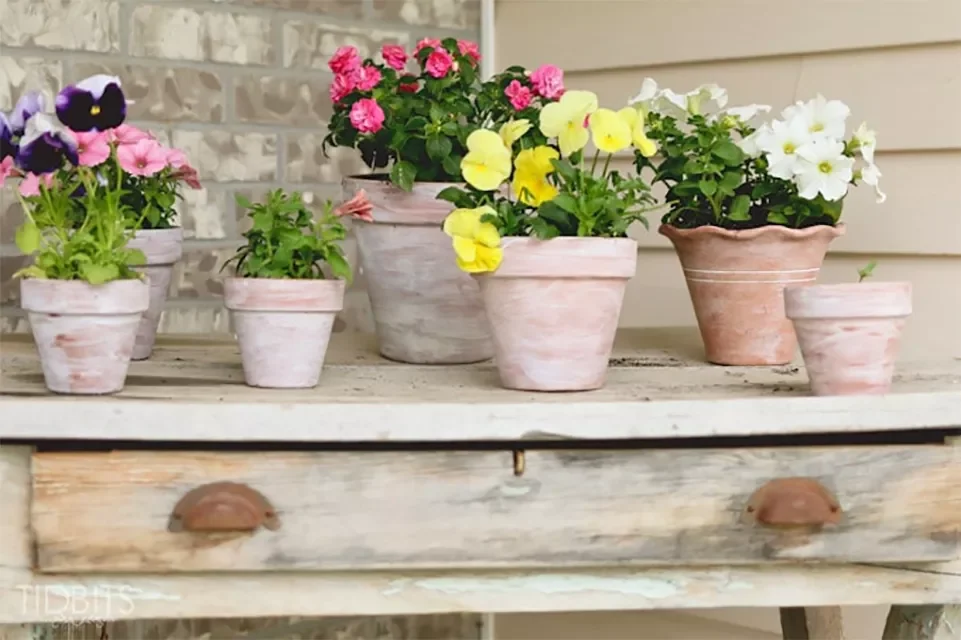 36 Simple Patio DIY Projects to Transform Your Outdoor Space 29 Whitewash Terracotta Pots