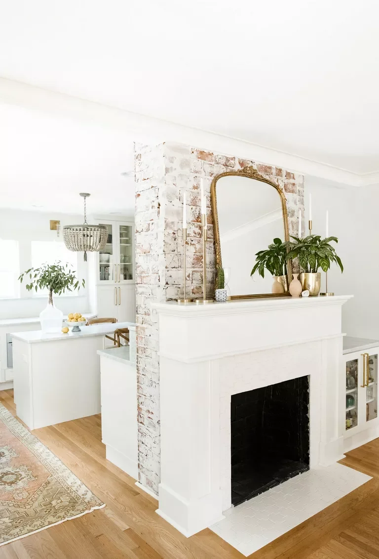 34 Stunning Painted Brick Fireplace Ideas to Transform Your Space 3 Whitewashed Exposed Brick