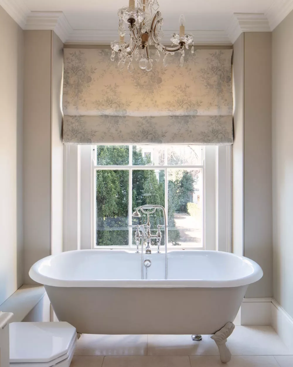 20 Stunning Bathroom Window Treatment Ideas That'll Transform Your Space 4 Why Not Try a Floral Motif?