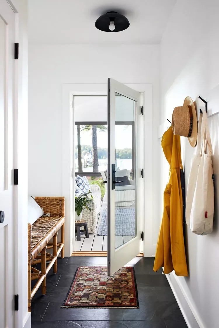 25 Stunning Mudroom Bench Ideas That Combine Style and Storage 12 Wicker Mudroom Bench