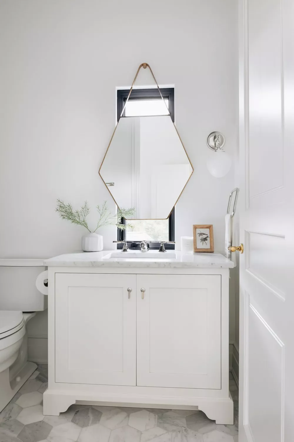 32 Powder Room Design Ideas That Turn Your Small Space Into a Style Statement Window Mirror