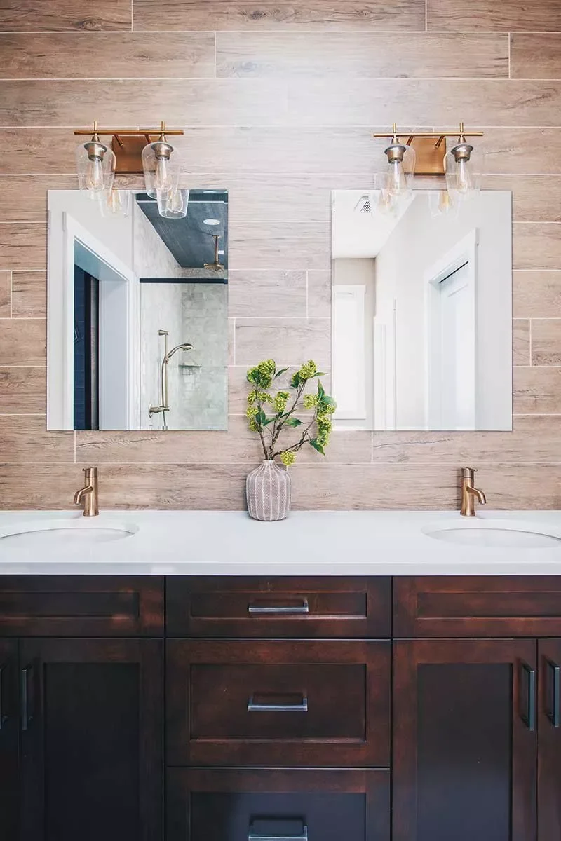 44 Bathroom Accent Wall Ideas That Completely Transform Wood Effect Porcelain Tile