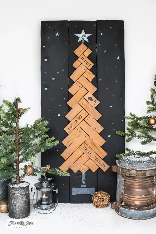 43 DIY Christmas Tree Ideas That Will Wow Your Holiday Guests Wood Herringbone Christmas Tree