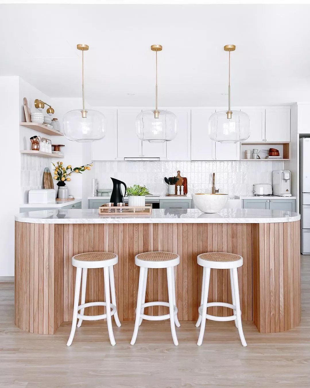 101 Kitchen Island Ideas That Will Transform Your Cooking Space 77 Wood Slat Kitchen Island
