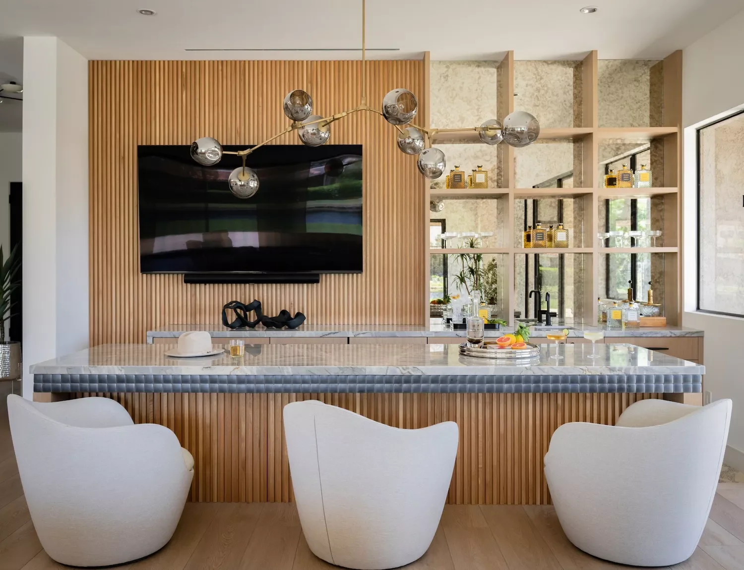 35 Stylish TV Wall Ideas That Transform Your Living Space 9 Wood Slat TV Wall