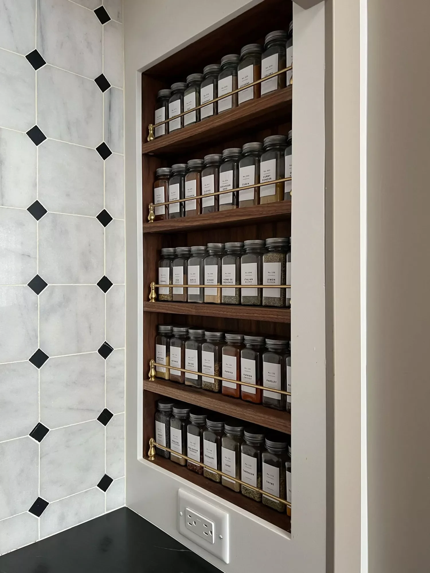 20 Creative DIY Spice Storage Solutions to Transform Your Kitchen Organization Wood and Brass Spice Rack
