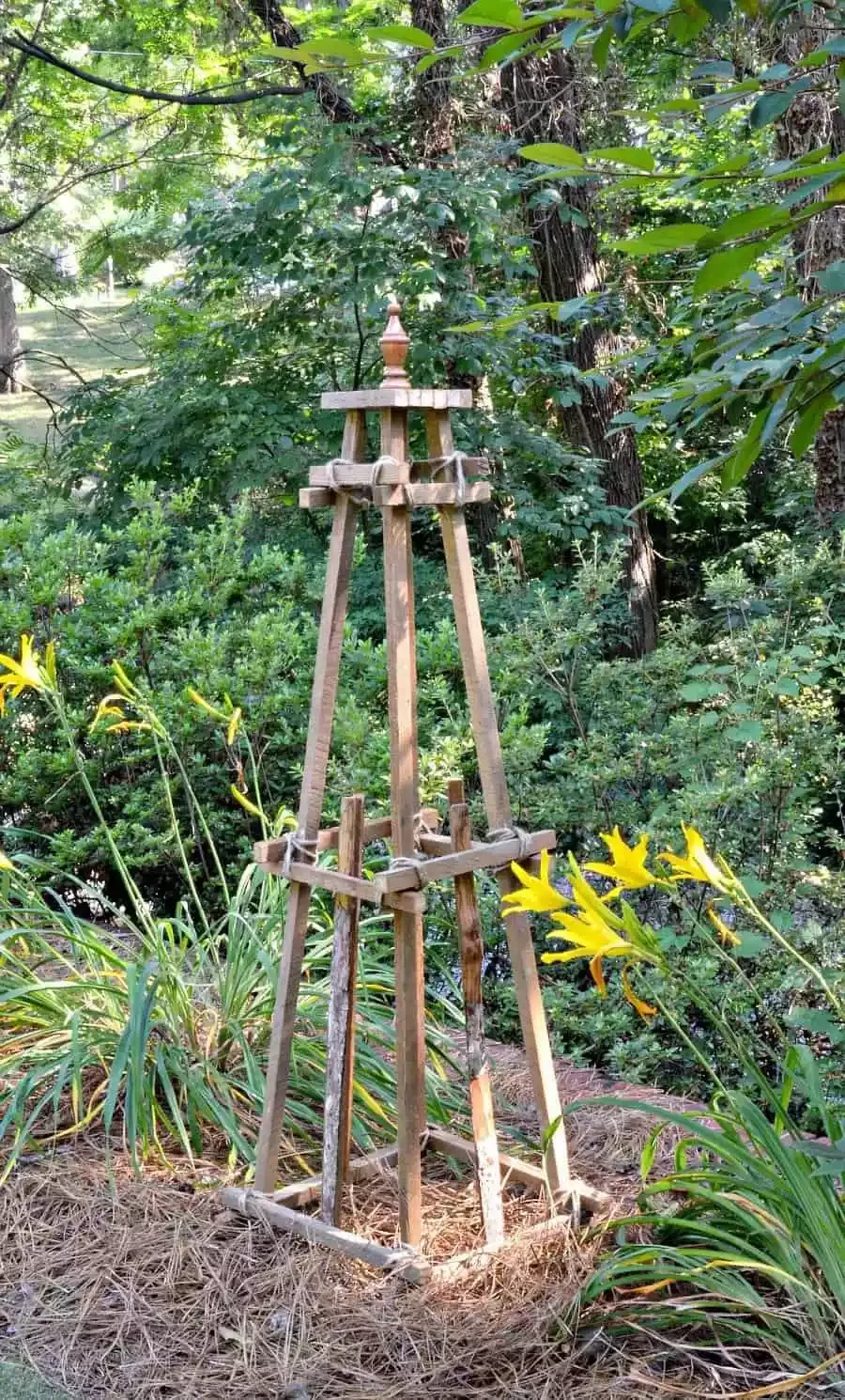 35 Corner Garden Designs That Transform Every Outdoor Space Wooden Obelisk