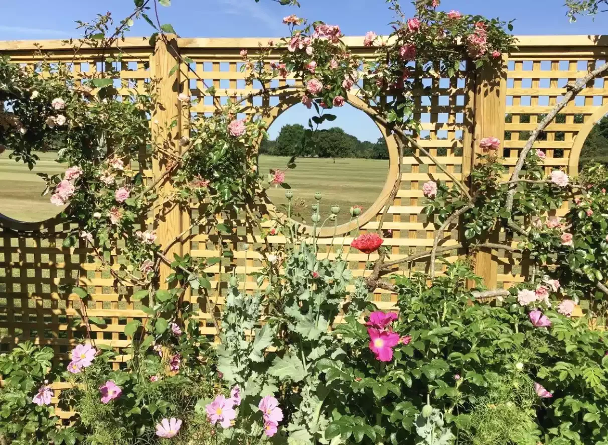 Wooden Trellis With Portholes