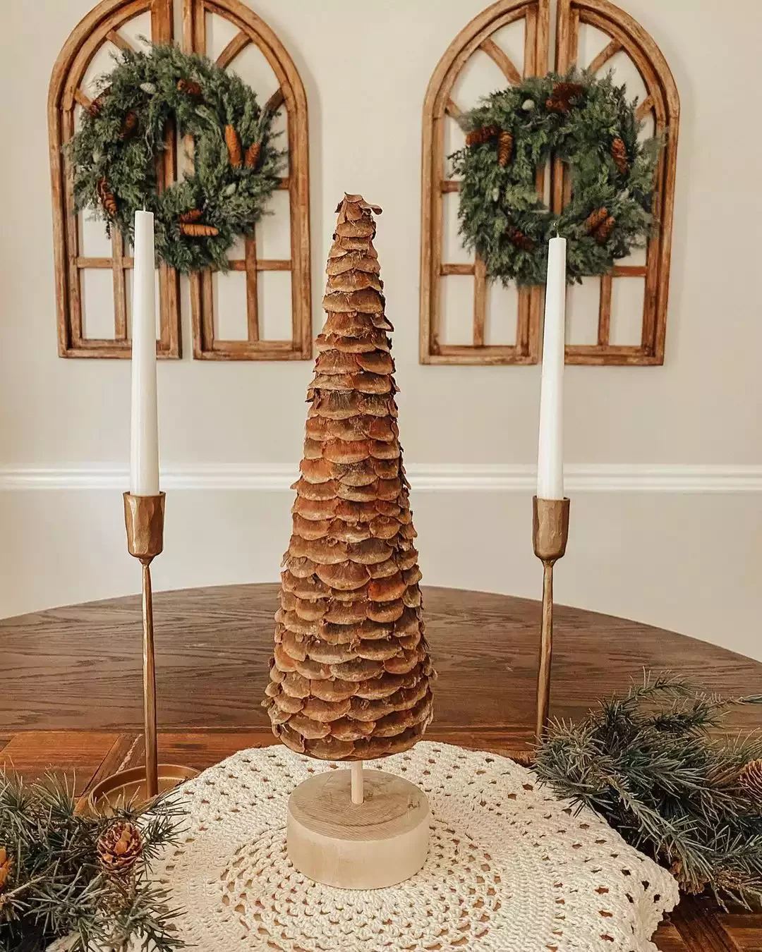 32 Stunning Christmas Wall Decorating Ideas to Transform Your Home Into a Holiday Haven 19 Wooden Window Frames