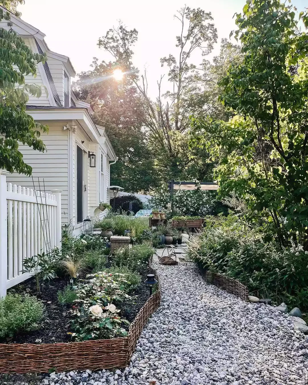 35 Enchanting Cottage Garden Ideas That Transform Your Outdoor Space Into a Magical Retreat Woven Edging Around Garden Beds