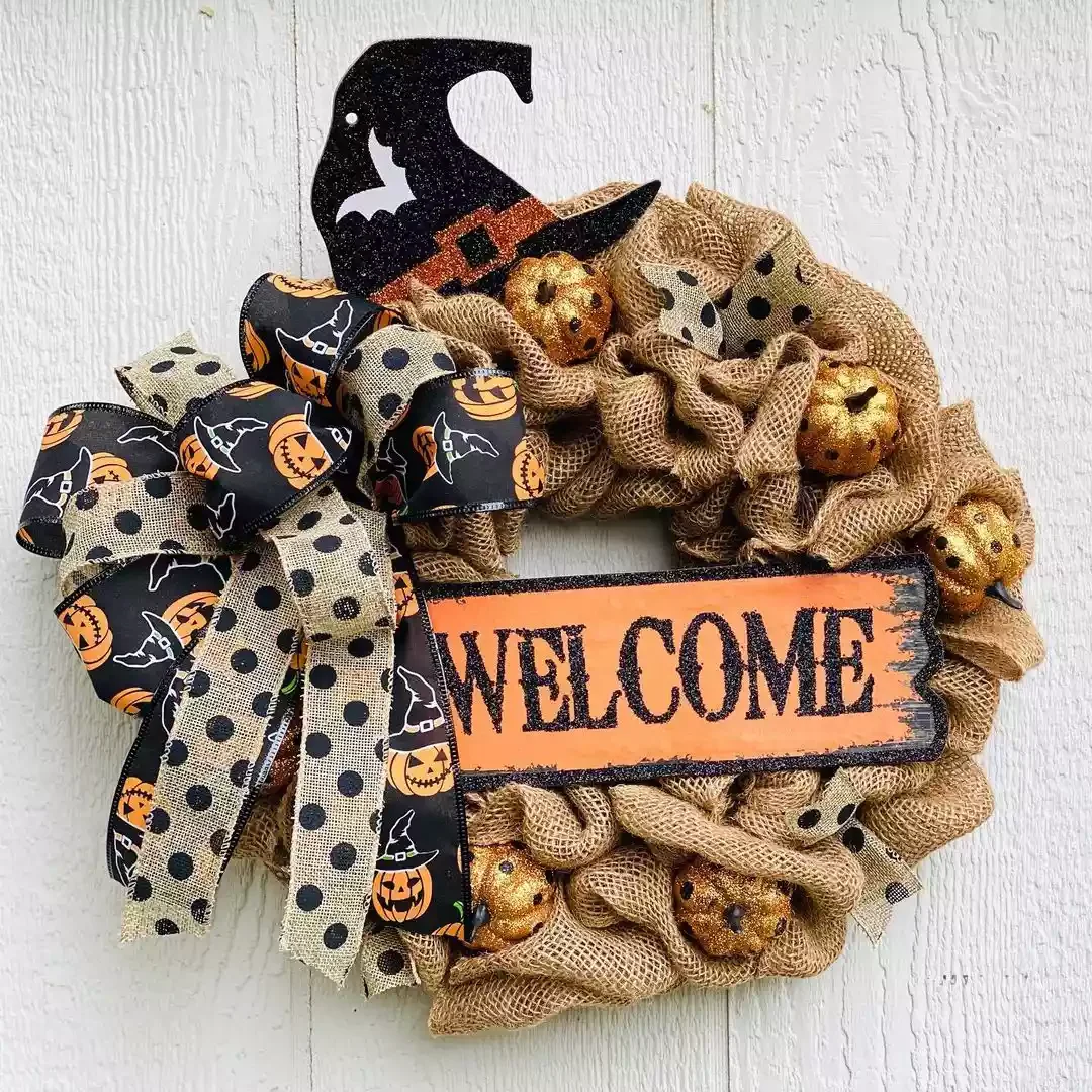 45 Spooktacular Halloween Wreath Ideas That Will Make Your Front Door the Neighborhood's Favorite Stop 2 Woven Halloween Wreath