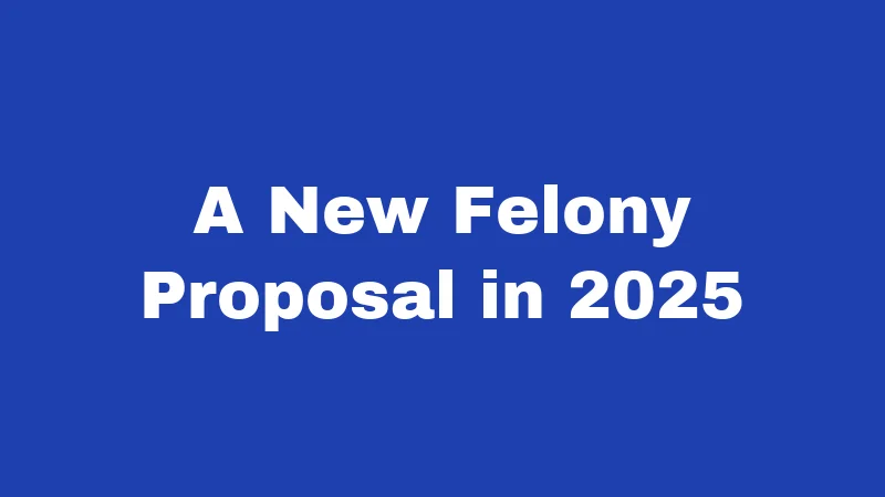 A New Felony Proposal in 2025