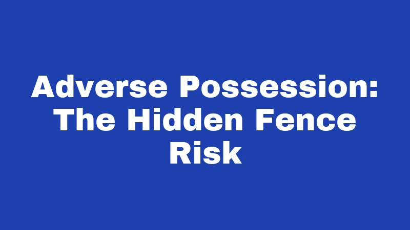 Fence Laws in Arkansas (2026): Your Backyard Rights Explained 5 Adverse Possession: The Hidden Fence Risk