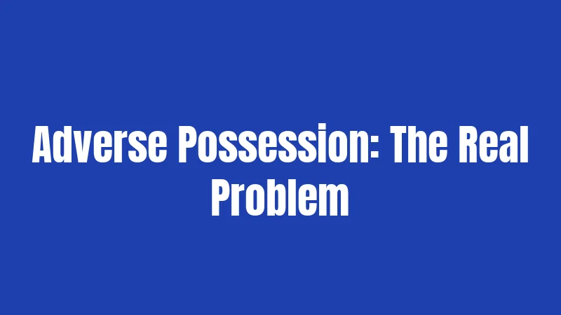 Adverse Possession: The Real Problem