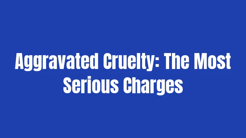 Aggravated Cruelty: The Most Serious Charges