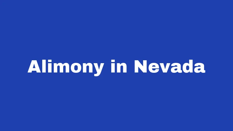 Alimony in Nevada