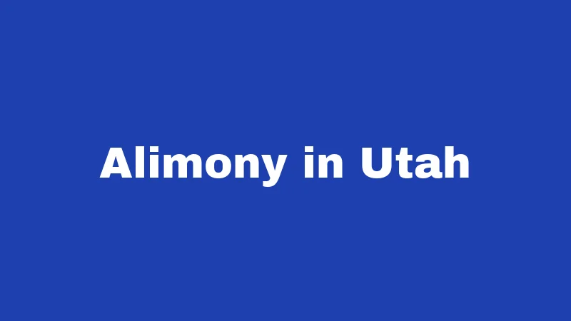 Alimony in Utah