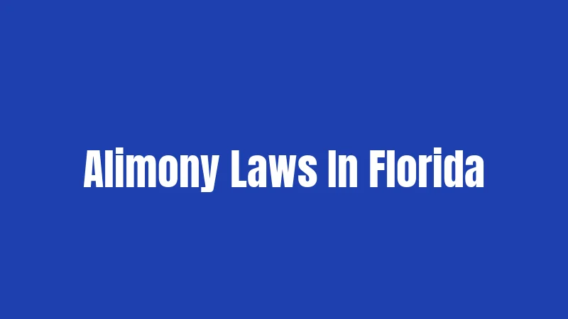 Alimony Laws In Florida