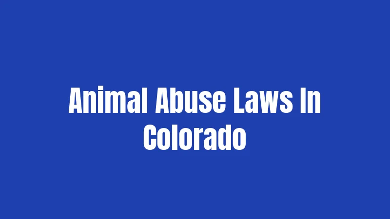 Animal Abuse Laws In Colorado