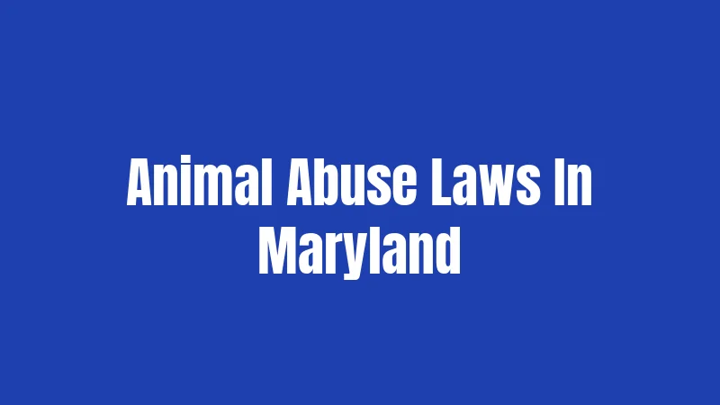 Animal Abuse Laws In Maryland