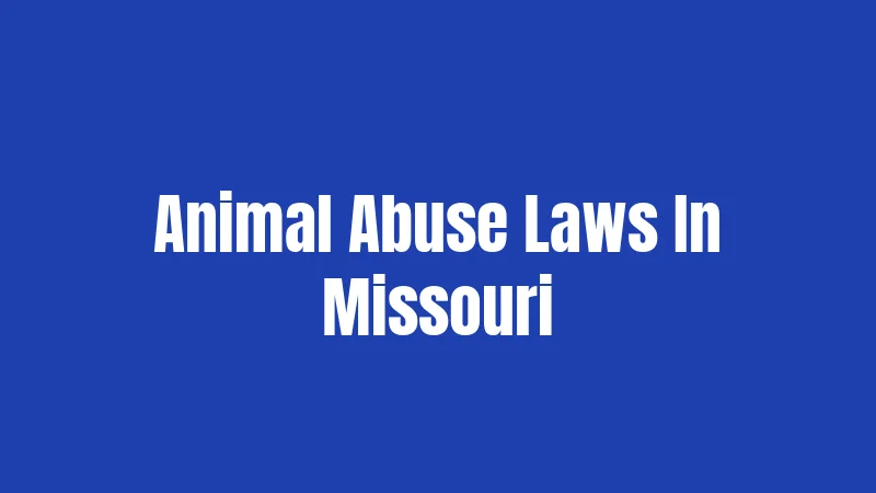Animal Abuse Laws In Missouri