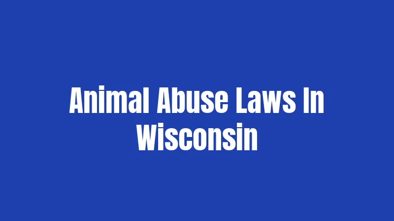 Animal Abuse Laws In Wisconsin
