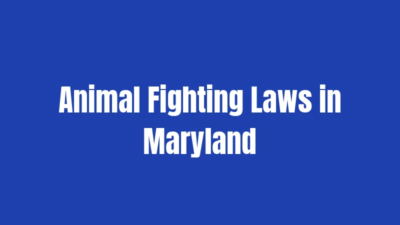 Animal Fighting Laws in Maryland
