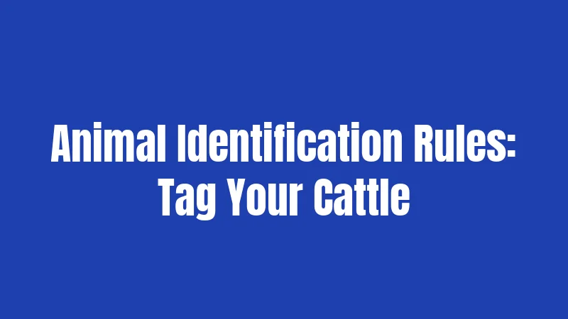 Animal Identification Rules: Tag Your Cattle