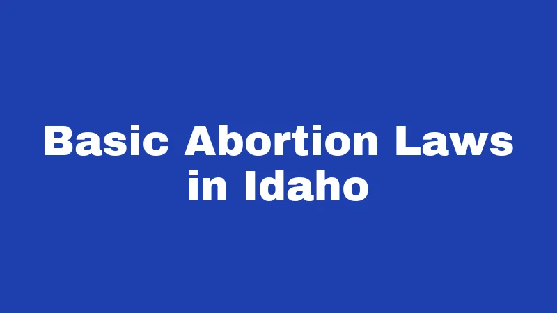 Abortion Laws in Idaho (2026): The Strictest Rules in the Country 1 Basic Abortion Laws in Idaho