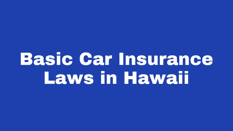 Car Insurance Laws in Hawaii (2026): New Limits Every Driver Must Know 1 Basic Car Insurance Laws in Hawaii
