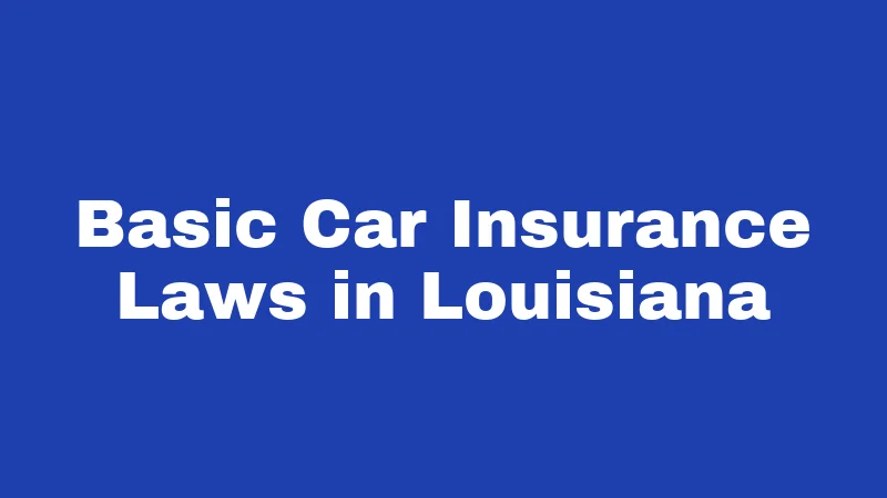 Basic Car Insurance Laws in Louisiana