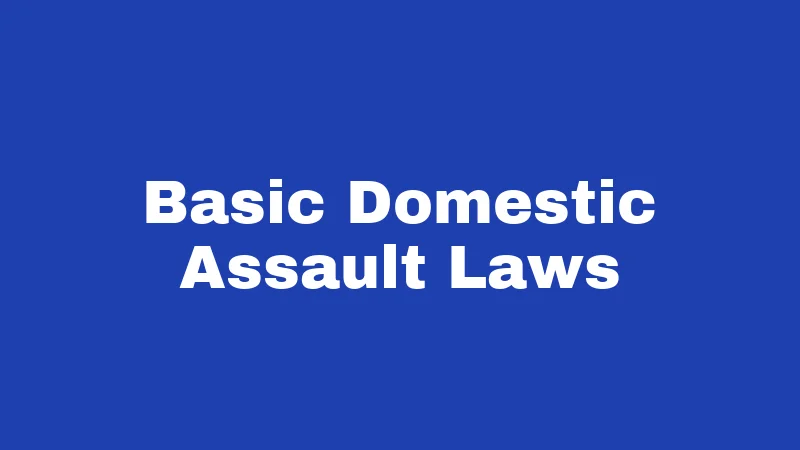 Basic Domestic Assault Laws