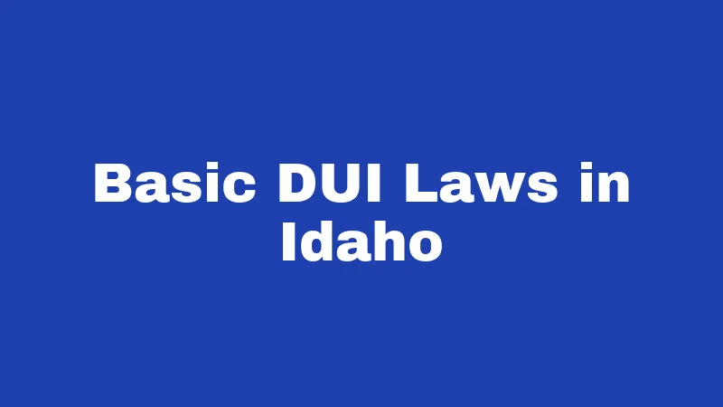 DUI Laws in Idaho (2026): The Real Cost of One Bad Choice 1 Basic DUI Laws in Idaho